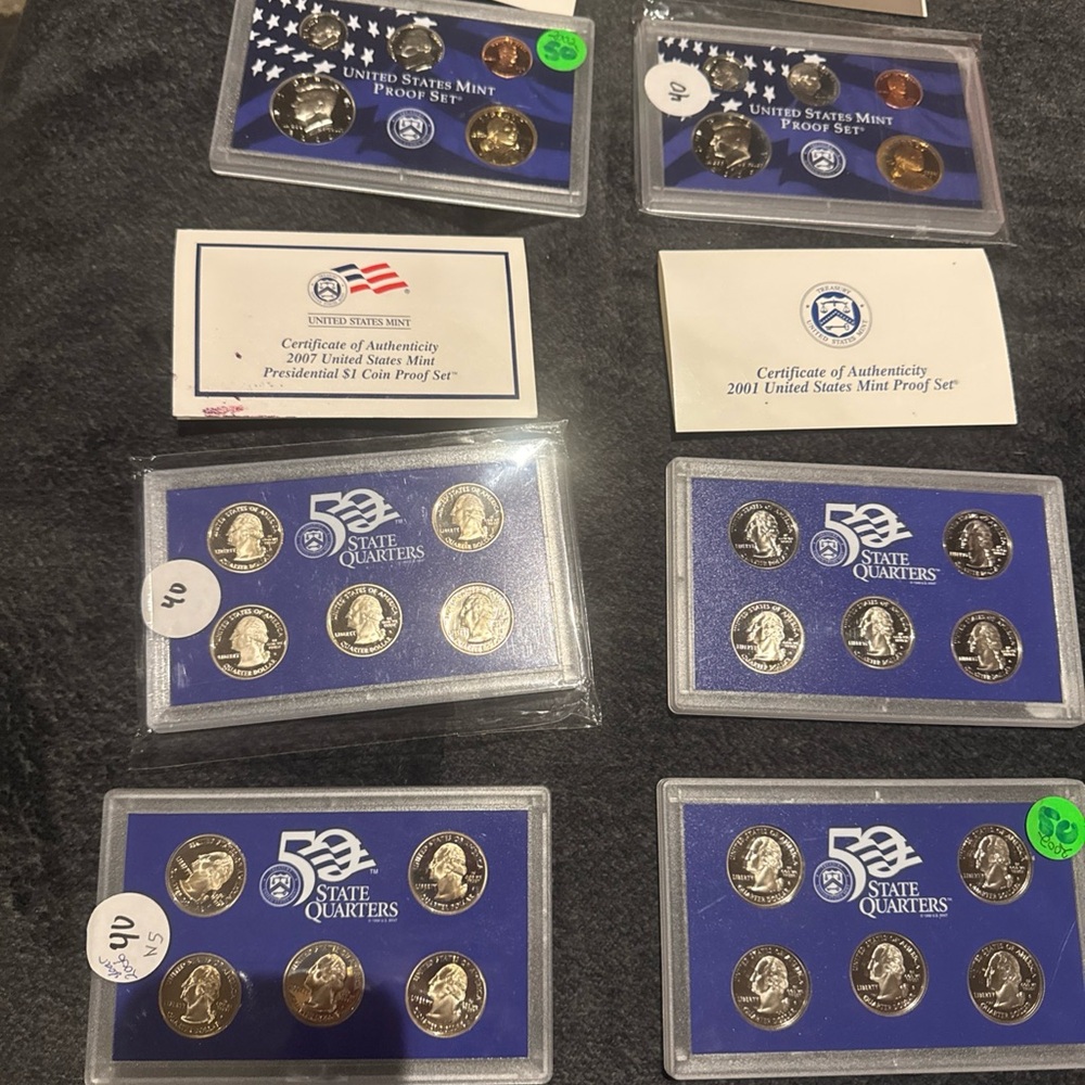 Six United States Mint Proof Coin Sets